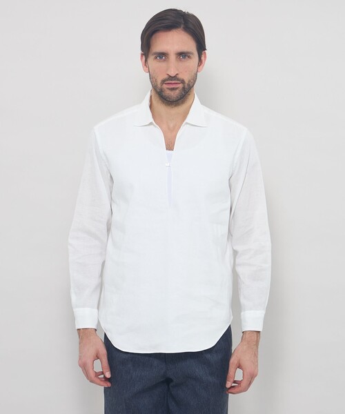 MACKINTOSH LONDON(マッキントッシュ ロンドン)の「ストレッチリネンカプリシャツ(シャツ/ブラウス・メンズ・ネイビー/パープル系その他2/オフホワイト・XL/M/L)」の7枚目の写真