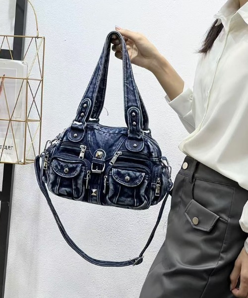 NANEA(ナネア)の「ヴィンテージライク 多ポケット デニム 2WAY ショルダーバッグ(ショルダーバッグ・レディース・ブラック/ネイビー・フリー)」の14枚目の写真