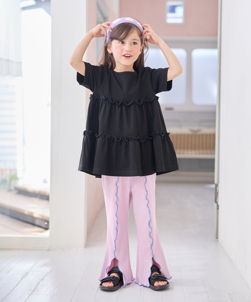 Piet（ピエット）の「カットソー ティアードチュニック（Tシャツ/カットソー・キッズ・オフホワイト/ブラック・100/120/110/130）」の12枚目の写真
