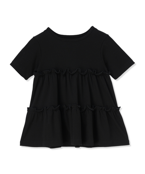Piet（ピエット）の「カットソー ティアードチュニック（Tシャツ/カットソー・キッズ・オフホワイト/ブラック・100/120/110/130）」の3枚目の写真