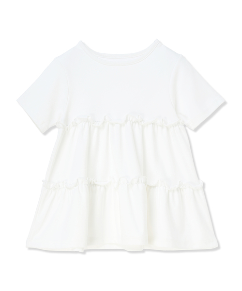 Piet（ピエット）の「カットソー ティアードチュニック（Tシャツ/カットソー・キッズ・オフホワイト/ブラック・100/120/110/130）」の4枚目の写真