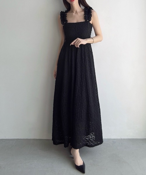 Meiru(メイル)の「カットレースギャザーショルダーワンピース(ワンピース・レディース・ブラック/ブラウン/アイボリー・SMALL/MEDIUM/LARGE)」の11枚目の写真