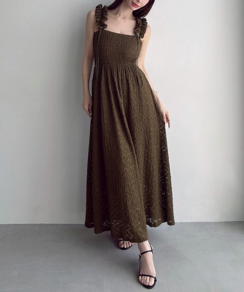 Meiru(メイル)の「カットレースギャザーショルダーワンピース(ワンピース・レディース・ブラック/ブラウン/アイボリー・SMALL/MEDIUM/LARGE)」の19枚目の写真