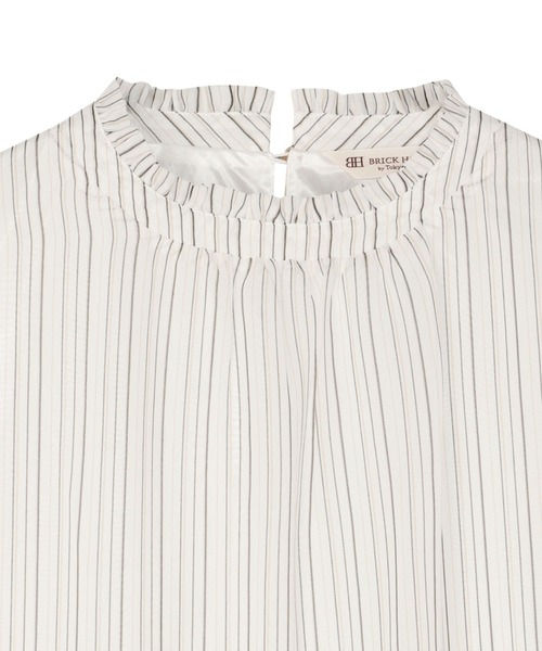 TOKYO SHIRTS(トウキョウシャツ)の「ストライプ シフォンブラウス 五分袖(シャツ/ブラウス・レディース・サックスブルー/ホワイト/ネイビー・L/M/LL)」の6枚目の写真