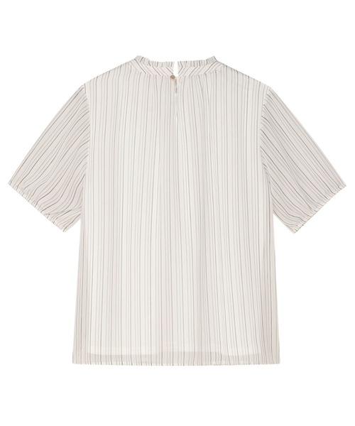 TOKYO SHIRTS(トウキョウシャツ)の「ストライプ シフォンブラウス 五分袖(シャツ/ブラウス・レディース・サックスブルー/ホワイト/ネイビー・L/M/LL)」の5枚目の写真