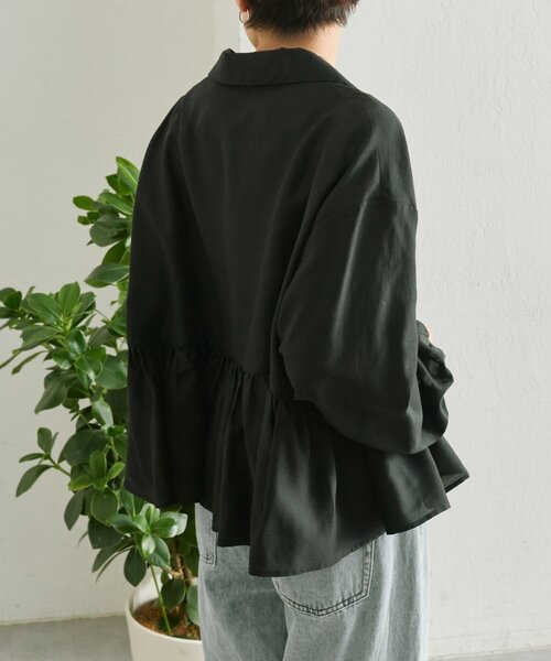 ear PAPILLONNER(イアパピヨネ)の「フリルシャツジャケット【SUM1 STYLE】(シャツ/ブラウス・レディース・ベージュ/ブラック・FREE)」の22枚目の写真