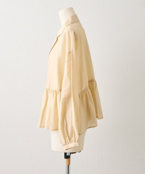 ear PAPILLONNER(イアパピヨネ)の「フリルシャツジャケット【SUM1 STYLE】(シャツ/ブラウス・レディース・ベージュ/ブラック・FREE)」の12枚目の写真