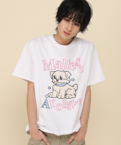 WaiKei（ワイケイ）の「【UNISEX】Wai Kei×ALAND／AロゴマルチーズTシャツ（Tシャツ/カットソー・レディース・ホワイト/ネイビー/ライトブルー・SMALL/MEDIUM）」の2枚目の写真