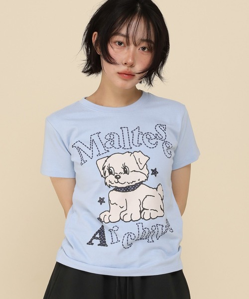 WaiKei（ワイケイ）の「【UNISEX】Wai Kei×ALAND／AロゴマルチーズTシャツ（Tシャツ/カットソー・レディース・ホワイト/ネイビー/ライトブルー・SMALL/MEDIUM）」の3枚目の写真