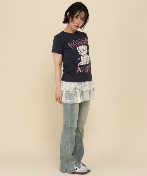 WaiKei（ワイケイ）の「【UNISEX】Wai Kei×ALAND／AロゴマルチーズTシャツ（Tシャツ/カットソー・レディース・ホワイト/ネイビー/ライトブルー・SMALL/MEDIUM）」の7枚目の写真