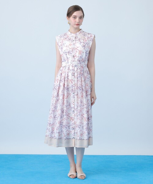 ANAYI(アナイ)の「Coral プリントローンシャツフレア ワンピース(シャツワンピース・レディース・ピンク/ブルー・38/36/34)」の6枚目の写真