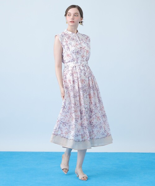 ANAYI(アナイ)の「Coral プリントローンシャツフレア ワンピース(シャツワンピース・レディース・ピンク/ブルー・38/36/34)」の19枚目の写真