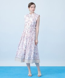 Coral プリントローンシャツフレア ワンピース
