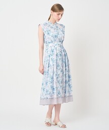 Coral プリントローンシャツフレア ワンピース