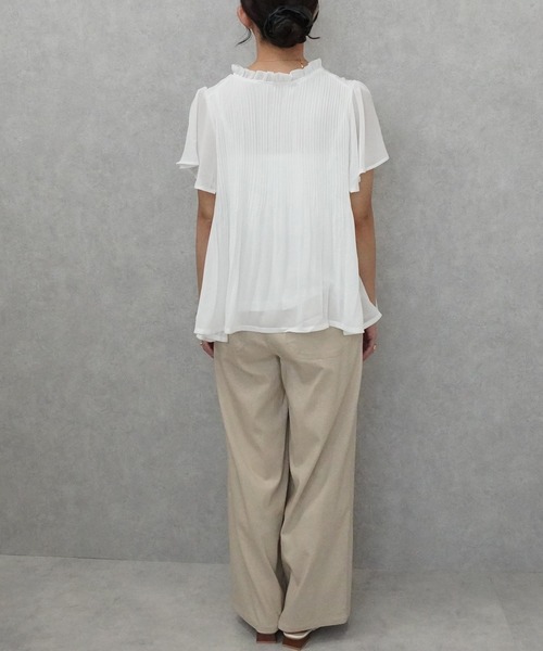SELECT LEVERY(セレクトリベリー)の「フリルネックプリーツブラウス(シャツ/ブラウス・レディース・オフホワイト/ブラック・FREE)」の20枚目の写真