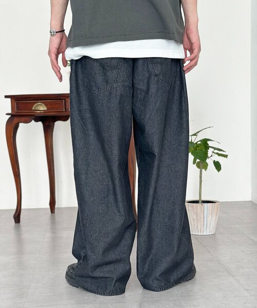 CPCM(シーピーシーエム)の「綿レーヨンバギーデニム(デニムパンツ・メンズ・サックスブルー/ブラック・MEDIUM/LARGE)」の5枚目の写真