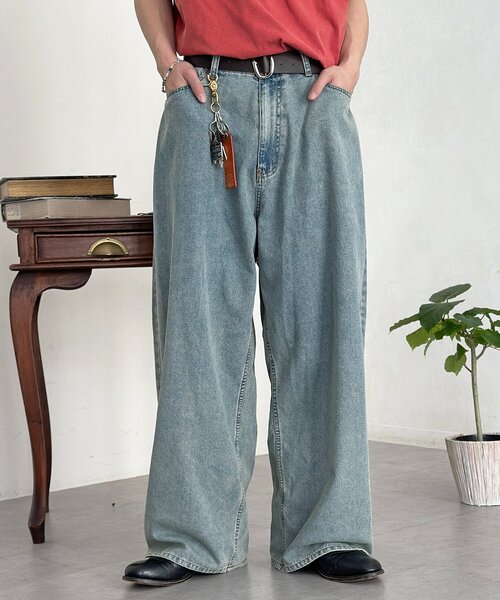 CPCM(シーピーシーエム)の「綿レーヨンバギーデニム(デニムパンツ・メンズ・サックスブルー/ブラック・MEDIUM/LARGE)」の12枚目の写真