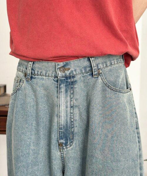 CPCM(シーピーシーエム)の「綿レーヨンバギーデニム(デニムパンツ・メンズ・サックスブルー/ブラック・MEDIUM/LARGE)」の14枚目の写真