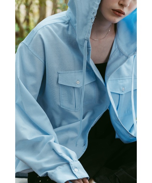 Knuth Marf（クヌースマーフ）の「UV protection hoodie (unisex)（シャツ/ブラウス・レディース・ブルー/ブラック・FREE）」の5枚目の写真