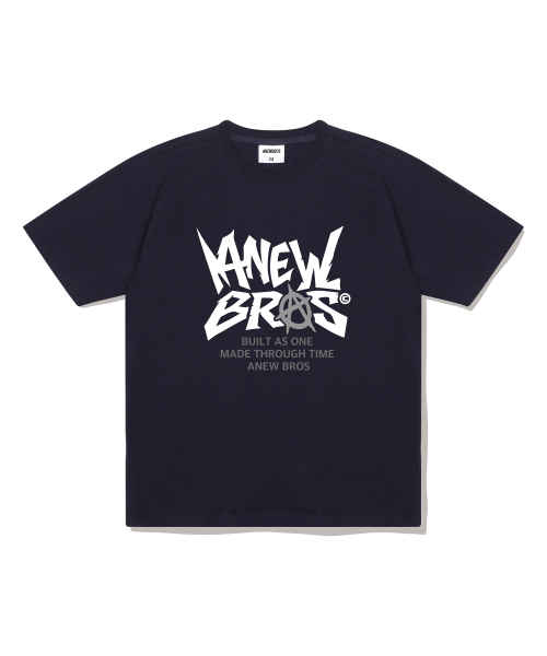 ANEWBROS（アニュブロス）の「マニフェストオーバーサイズ半袖Tシャツ6カラー[ANSE_2003]（Tシャツ/カットソー・レディース・ライトグレー/ネイビー/ホワイト×レッド/ホワイト×ブラック/ブラック×ホワイト/ブラック×ブルー・MEDIUM/SMALL/X-LARGE/LARGE）」の9枚目の写真