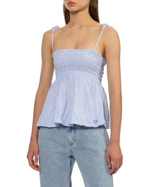 A BATHING APE（アベイシングエイプ）の「HEART BADGE WOVEN STRIPE CAMI TOP（その他トップス・レディース・サックスブルー・SMALL/X-SMALL）」の3枚目の写真