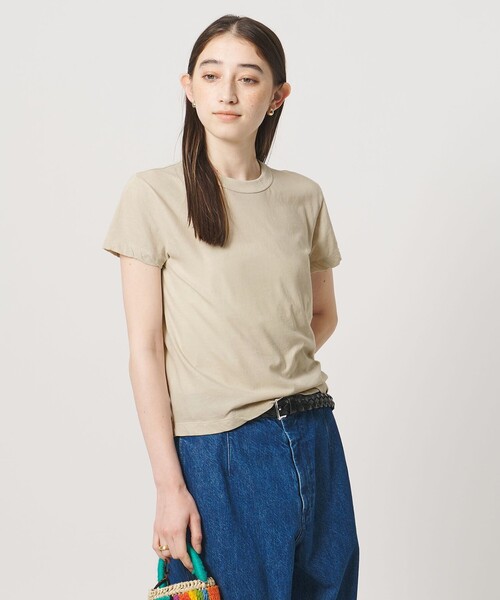 ATON（エイトン）の「＜ATON＞ツイスト ヘム Tシャツ（Tシャツ/カットソー・レディース・ホワイト/ライトピンク/ベージュ・02(38)）」の4枚目の写真
