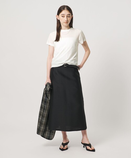 ATON（エイトン）の「＜ATON＞ツイスト ヘム Tシャツ（Tシャツ/カットソー・レディース・ホワイト/ライトピンク/ベージュ・02(38)）」の7枚目の写真
