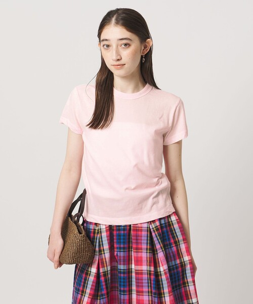 ATON（エイトン）の「＜ATON＞ツイスト ヘム Tシャツ（Tシャツ/カットソー・レディース・ホワイト/ライトピンク/ベージュ・02(38)）」の8枚目の写真