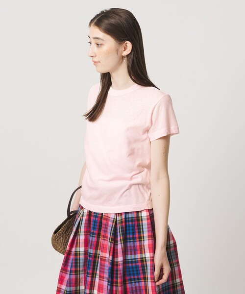 ATON（エイトン）の「＜ATON＞ツイスト ヘム Tシャツ（Tシャツ/カットソー・レディース・ホワイト/ライトピンク/ベージュ・02(38)）」の9枚目の写真