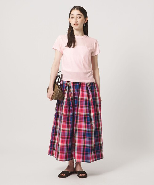 ATON（エイトン）の「＜ATON＞ツイスト ヘム Tシャツ（Tシャツ/カットソー・レディース・ホワイト/ライトピンク/ベージュ・02(38)）」の10枚目の写真