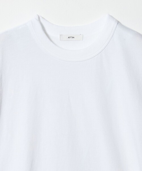 ATON（エイトン）の「＜ATON＞ツイスト ヘム Tシャツ（Tシャツ/カットソー・レディース・ホワイト/ライトピンク/ベージュ・02(38)）」の15枚目の写真