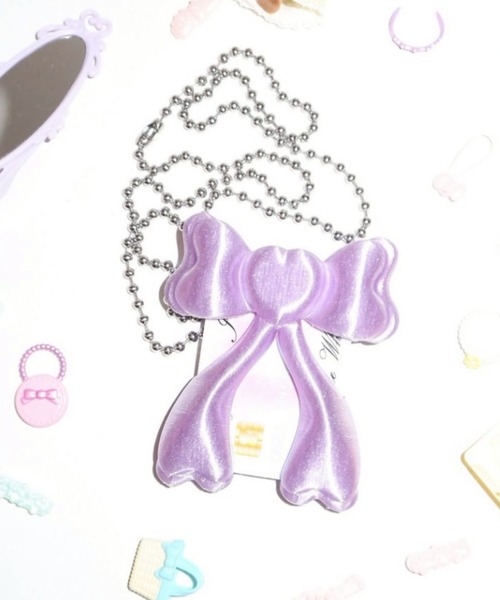 EVERYTHINGS（エブリシングス）の「【EVERYTHINGS】Bows Card-Holder / 【エブリシングス】３Dリボンチェーンカードホルダー（カードケース・レディース・ホワイト/ピンク/パープル・ONE SIZE）」の18枚目の写真