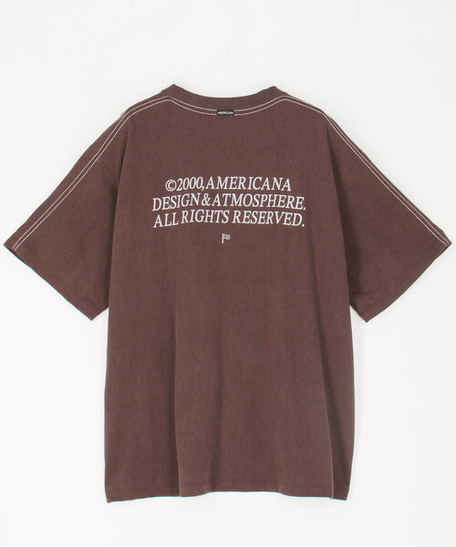 AMERICANA(アメリカーナ)の「AMERICANA/アメリカーナ ビッグシルエット ヴィンテージ天竺 TEE(Tシャツ/カットソー・レディース・ブラウン/チャコールグレー・ONE SIZE)」の2枚目の写真