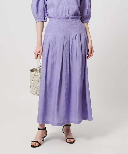 UNITED ARROWS(ユナイテッドアローズ)の「リネン タック ロングスカート ‐ウォッシャブル‐(スカート・レディース・ホワイト/ブラック/ライラック・38/36)」の10枚目の写真