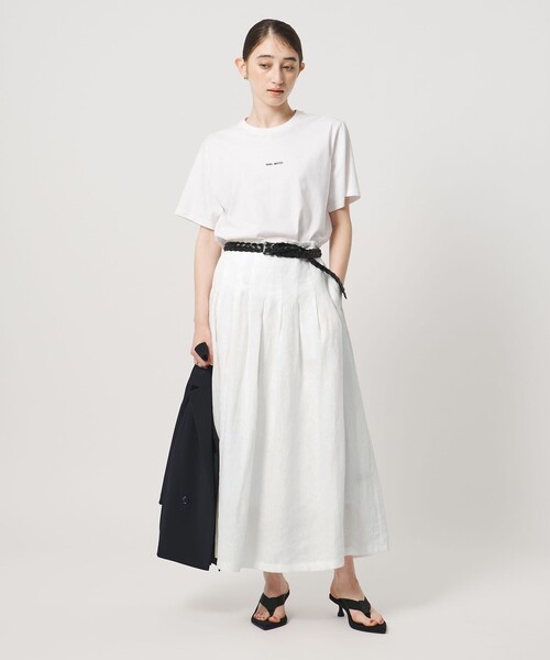 UNITED ARROWS(ユナイテッドアローズ)の「リネン タック ロングスカート ‐ウォッシャブル‐(スカート・レディース・ホワイト/ブラック/ライラック・38/36)」の12枚目の写真