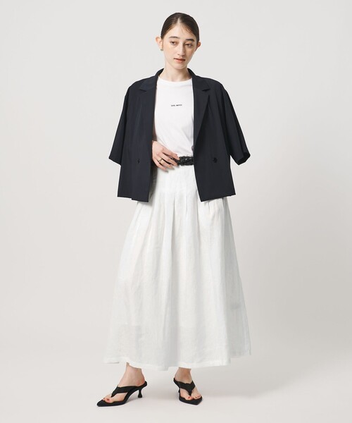 UNITED ARROWS(ユナイテッドアローズ)の「リネン タック ロングスカート ‐ウォッシャブル‐(スカート・レディース・ホワイト/ブラック/ライラック・38/36)」の15枚目の写真