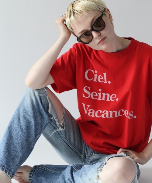 ottilie(オティーリエ)の「【 TRICOMER / トリコメル 】 Ciel.Seine. Vacance / Tシャツ(Tシャツ/カットソー・レディース・レッド・FREE)」の3枚目の写真