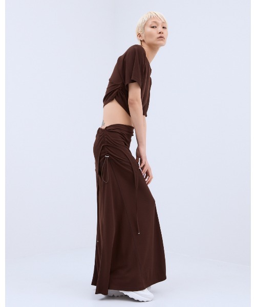 THINGS THAT MATTER(シングス ザット マター)の「TWO WAY GATHERED DRESS & SKIRT / ツー ウェイ ギャザード ドレス アンド スカート(スカート・レディース・ブラウン/ブラック・FREE)」の8枚目の写真