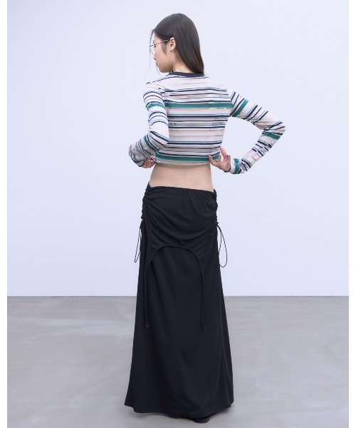 THINGS THAT MATTER(シングス ザット マター)の「TWO WAY GATHERED DRESS & SKIRT / ツー ウェイ ギャザード ドレス アンド スカート(スカート・レディース・ブラウン/ブラック・FREE)」の3枚目の写真