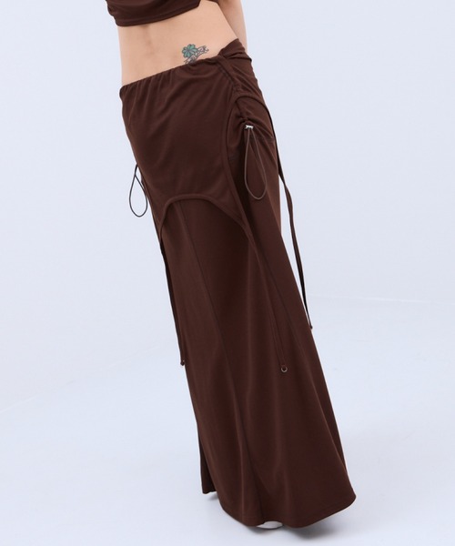 THINGS THAT MATTER(シングス ザット マター)の「TWO WAY GATHERED DRESS & SKIRT / ツー ウェイ ギャザード ドレス アンド スカート(スカート・レディース・ブラウン/ブラック・FREE)」の11枚目の写真