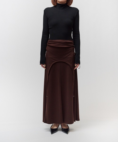 THINGS THAT MATTER(シングス ザット マター)の「TWO WAY GATHERED DRESS & SKIRT / ツー ウェイ ギャザード ドレス アンド スカート(スカート・レディース・ブラウン/ブラック・FREE)」の16枚目の写真