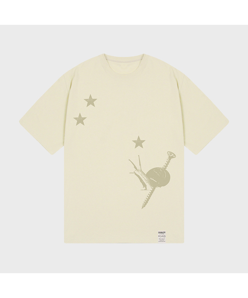 GRAVER（グレーバー）の「[ユニセックス]スター スネイル_半袖Tシャツ_4カラー（Tシャツ/カットソー・レディース・ライトグレー/ベージュ/ブラック/ホワイト・SMALL/MEDIUM/LARGE）」の4枚目の写真