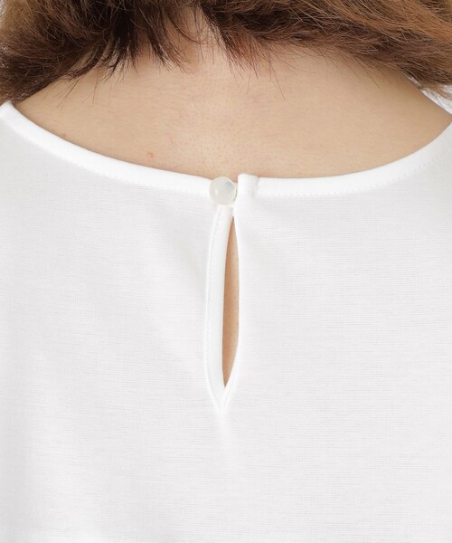 BLUE LABEL CRESTBRIDGE(ブルーレーベルクレストブリッジ)の「【一部店舗限定】ハイゲージポンチティアードトップス(Tシャツ/カットソー・レディース・ブラック/オフホワイト・40/38)」の7枚目の写真
