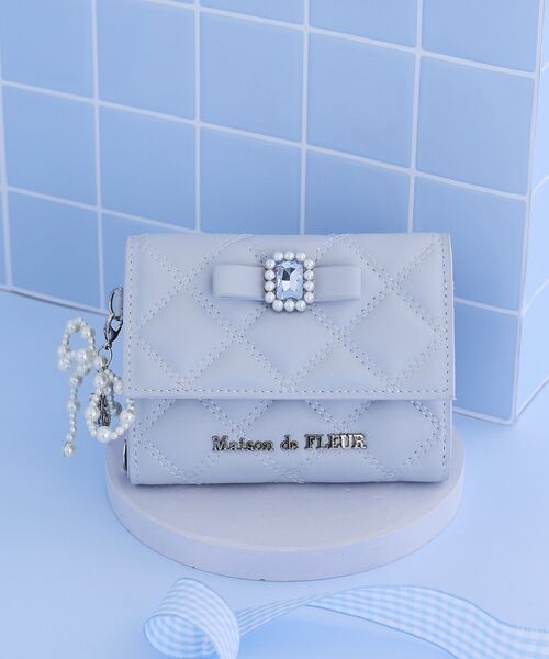 ビジューリボンキルティングウォレット（財布）｜Maison de FLEUR
