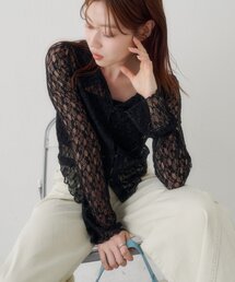 【WEB限定】衿付きレースプルオーバー