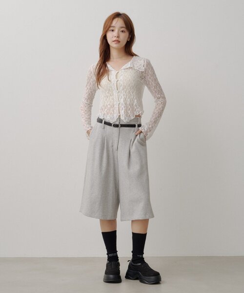 Kastane(カスタネ)の「【WEB限定】衿付きレースプルオーバー(Tシャツ/カットソー・レディース・アイボリー/ブラック/ホワイト・FREE)」の18枚目の写真