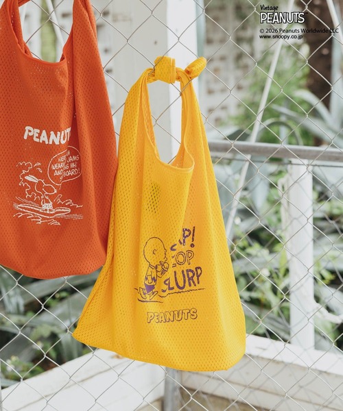 PEANUTS（ピーナッツ）の「【PEANUTS×BAYFLOW】メッシュトート（エコバッグ/サブバッグ・レディース・ネイビー/イエロー/オレンジ/グリーン・0）」の4枚目の写真