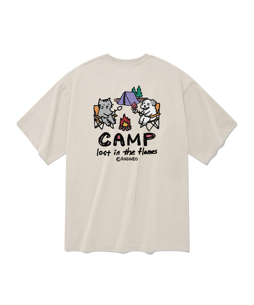 RADINEO(ラディネオ)の「キャンプ半袖Tシャツベージュ(Tシャツ/カットソー・メンズ・その他・SMALL/MEDIUM/LARGE/X-LARGE)」の1枚目の写真