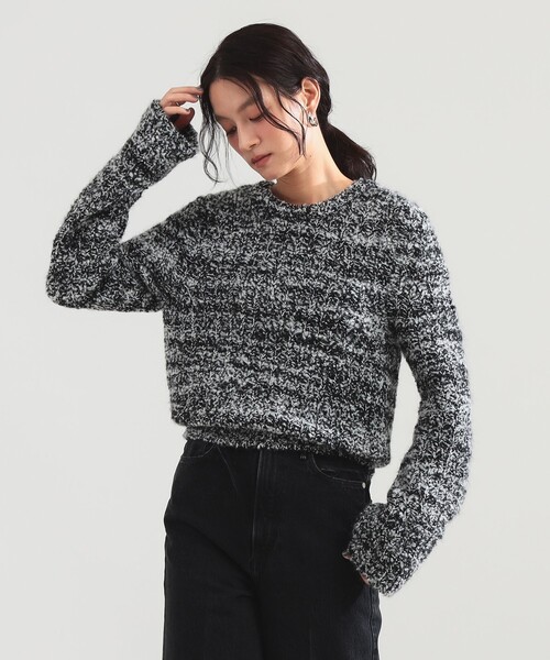 Demi-Luxe BEAMS(デミルクス ビームス)の「2WAY メランジ ニット(ニット/セーター・レディース・ブラウン系その他/ブラック系その他・ONE SIZE)」の1枚目の写真