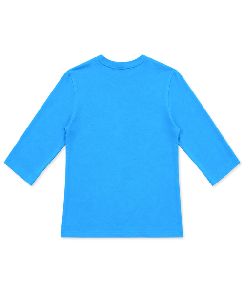 DAMISH（ダミシュ）の「ハーフトーンレタリング7部Tシャツ_ブルー（Tシャツ/カットソー・レディース・ブルー・OS）」の6枚目の写真